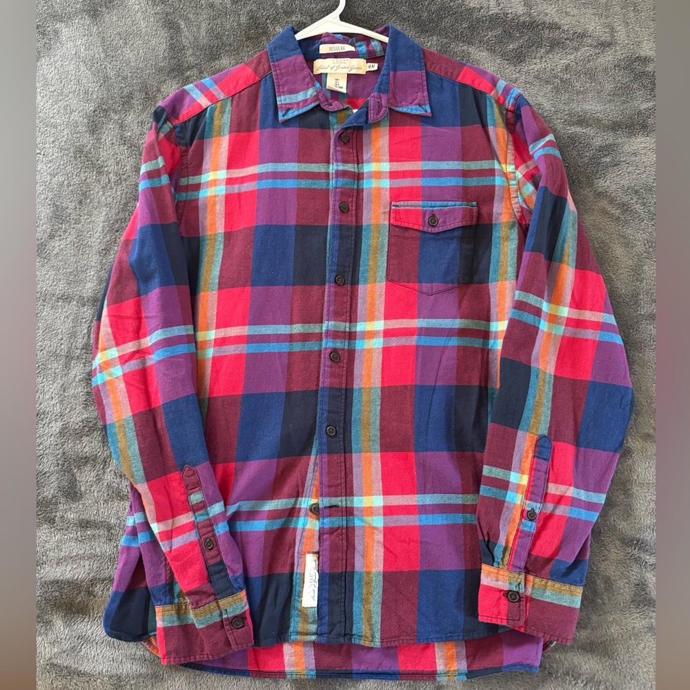 Men’s H&M Flannel Button Down Shirt Size Large